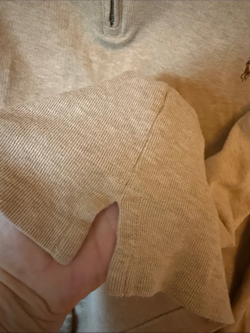 Polo by Ralph Lauren Men's Half-Zip Pullover Sweater in Light Beige